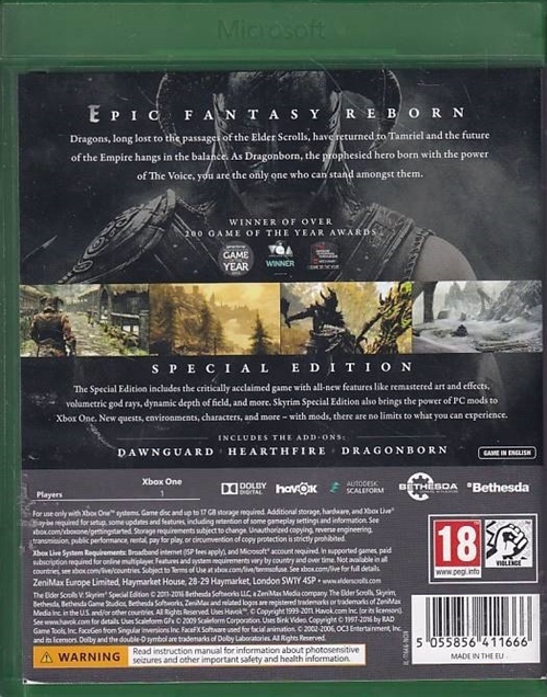 The Elder Scrolls V Skyrim Special Edition - Xbox One (A-Grade) (Genbrug)